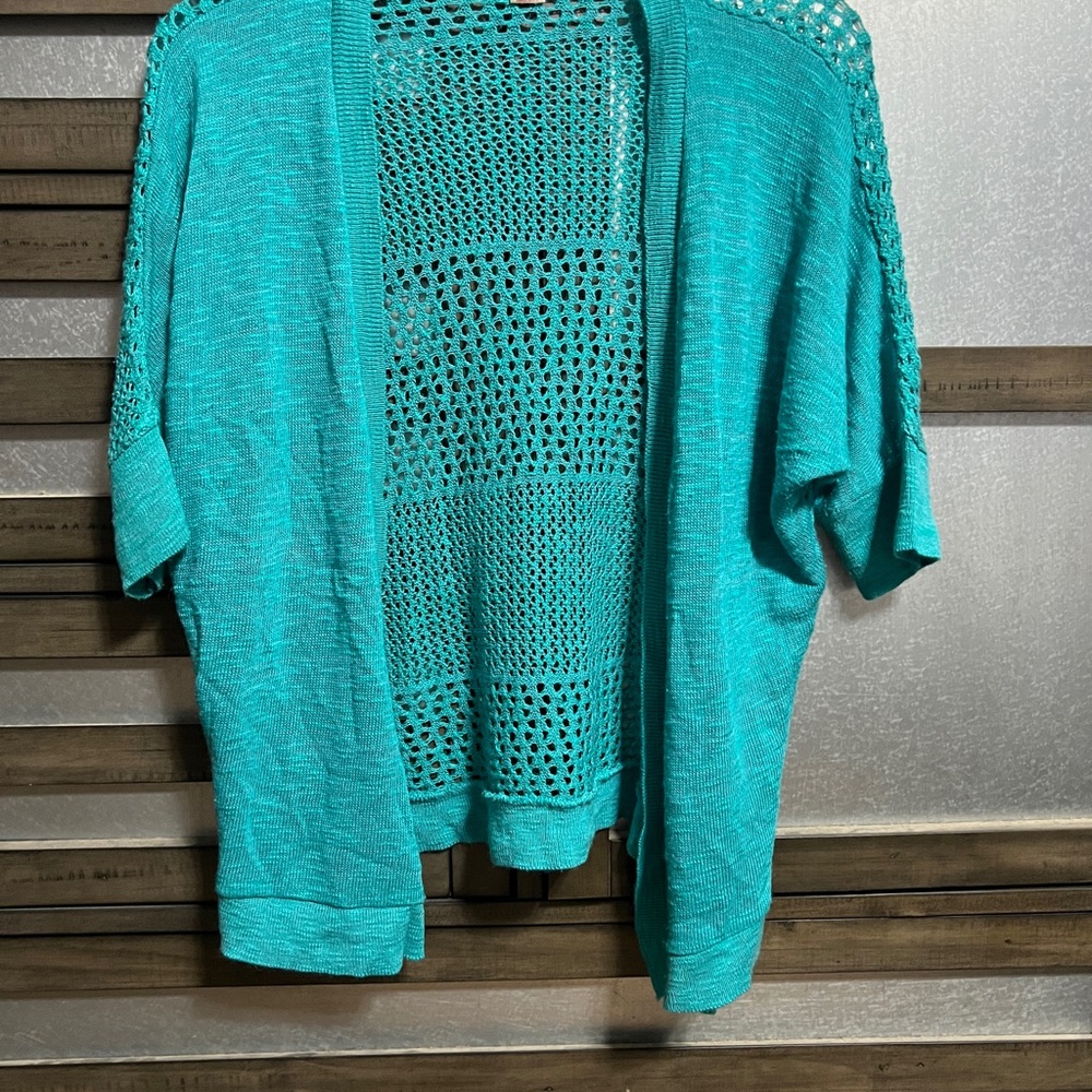 Mossimo Supply Co Blue Cardigan with Crochet Back